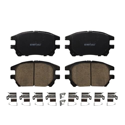 Image of Detroit Axle - Front Brake Kit for 2002 2003 Lexus RX300 Drilled & Slotted | Brake Rotors and Ceramic Brake Pads Replacement
