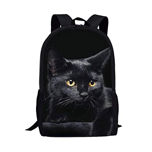 Sac à dos d'école Chat noir kawaii avec ensemble de bagages complet pour enfants