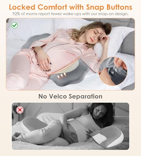 Image of Pregnancy Pillows for Sleeping, Memory Foam Maternity Pillow Support for Back Belly HIPS, Adjustable Travel Wedge Pillow for Pregnant Women, Side Sleeping Pregnant Pillows with Velvet Cover