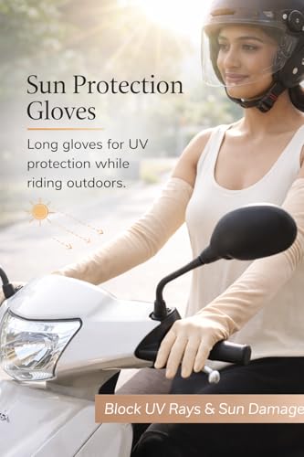 Image of Pack of 3 Full Hand Arm Sleeves Protective Summer Gloves | Sun Burn Protection Hand & Arm Skin Gloves for Girls & Women | Anti Tan Driving Arm Sleeves