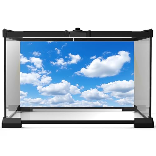 Image of Blue Sky Aquarium Background Tiny Cloudy Cumulus Fish Tank Background White Clouds in Clear Blue Sky Reptile Tank Backgrounds Cloudy Blue Skys Reptile Enclosure Backgrounds Wallpaper Poster 24x12in