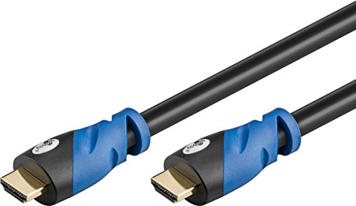 Goobay Premium Cable HDMI de Alta Velocidad con Ethernet de 4 K, Ultra/Full HD, 3D, Conectores Dorados Negro
