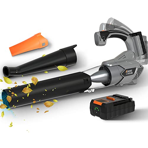 XDOVET Leaf Blowers, 6-Speed 20V Cordless Leaf Blower, 340CFM Electric Leaf Blower Cordless, 130MPH Rechargeable Leaf Blower for Lawn Care with 2.0Ah Battery and Charger, Clearance