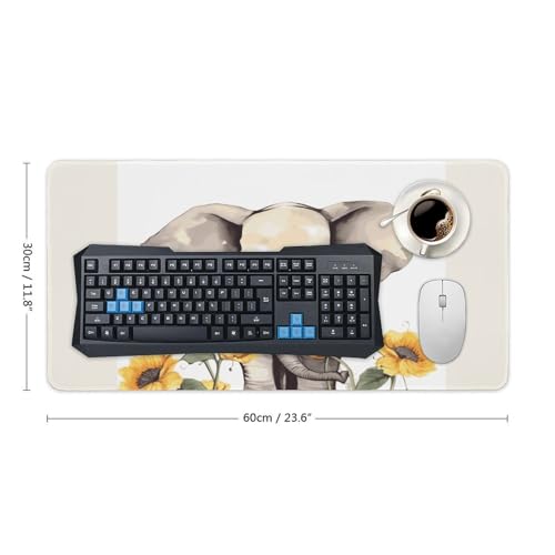 Elephant and Sunflower Desk Pad Large Desk Protector miniatura 2