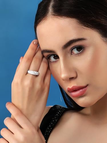 Image of Rubans Ring American Diamond Zirconia Trendy Jewellery Gift for Women & Girls