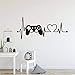 Gaming Wall Sticker Art Boys Room Video Game Controller Wall Decor Gamer Gamepad Electrocardiogram Vinyl Wall Decal 58x25CM