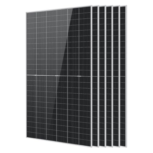 SUNGOLDPOWER 590W Bifacial Solar Panel 6PCS,N-Type 16BB,High Efficiecy Up to 30% Extra Power,Vmp 44.4V/PCS,for 24V/48Vdc Home Backup,Energy Storage,On Grid/Off-Grid System UL61730 (6 * 590W Bifacial)