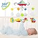 Baby Musical Crib Mobile with Hanging Rotating Toys, Remote Control, Lights Projector Function Music Box, Cartoon Rattles for Babies Boy Girl 0-24 Months, Newborn Sleep with 108 Melodies (Plane)