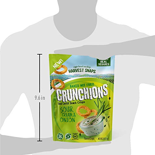 Harvest Snaps Red Lentil Crunchions Sour Cream Onion 2.5 Oz Pack PlantBased Baked Never Fried No Artificial Flavors or Preservatives 3, 3 Count - Thumbnail 2
