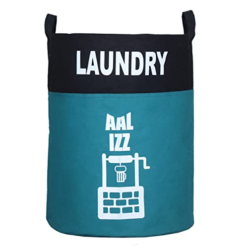 Image of 45 L Canvas Laundry Basket for Clothes & Toys (Aal Izz Well)