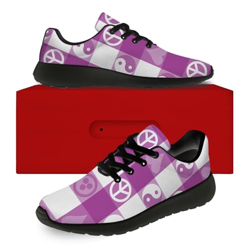 Women's Men's Peace Shoes Plaid Sneakers Running Tennis Walking Shoes Gifts for Boys Girls2