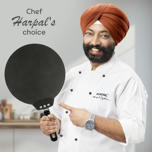 Image of Borosil 30 cm Non-Stick Dosa Tawa | Hard Anodized Aluminium Grade 3003 | Glossy Exterior & Matt Interior | Even Heat Distribution | Easy to Clean | 2 Years Warranty