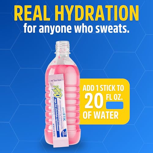 Image of Qwik Stik, Sugar Free Drink Mix Powder, 20 oz Yield per .11 oz Pack, Strawberry Lemonade, 50PK - 1 Each | Zero sugar electrolyte mix, fast-dissolving single-serve sticks, just add to 20oz water bottle for quick on-the-go hydration