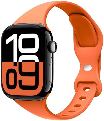 STG Sport Slim Thin Narrow Silicone Bands Compatible with Apple Watch Band Ultra 3/2/1 49mm, Series 11/10 46/42mm, 9/8/7 45/41mm, SE 6/5/4 44/40mm, 3/2/1 42/38mm for Women Men