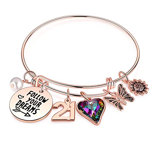 Image of Ursteel Birthday Gifts for Women Girls Bracelet, Birthday Charm Bracelets 10th 20th 30th 40th 50th 60th 70th 80th 90th Birthday Gift for Daughter, Sister, Friend, Teen Girls, Mom, Grandma