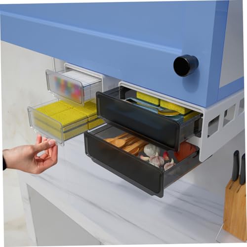 Boîte à tiroirs adhésive sous bureau rangement multifonction plastique sans perçage - 5
