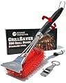 KITCHEN PERFECTION Nylon GrillSaver - Safe BBQ Grill Brush with Replaceable Cleaning Head -Heavy-Duty Grill Cleaner w/Scraper for Porcelain & Ceramic Grates, Includes Magnetic Hanger & Bottle Opener