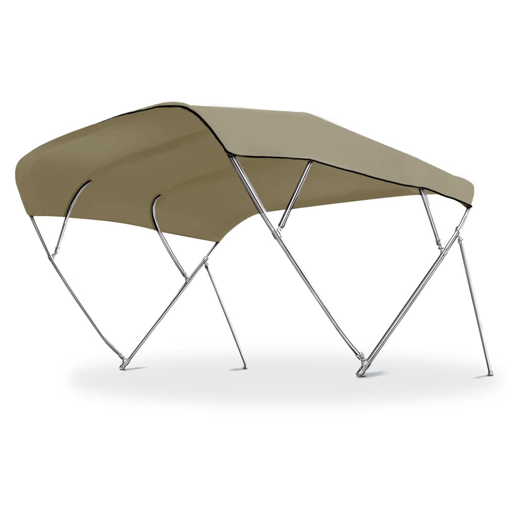 Tendalino Bimini 4 Archi in Acciaio Inox 316 Ø 22 MM Diverse Misure e Colori Barca Gommone Capottina Parasole Resistente (240x220x140, Beige)