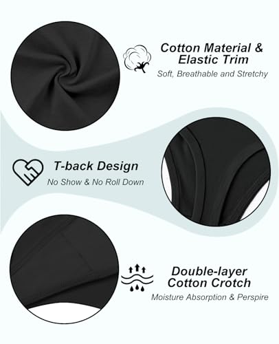 Sunm Boutique Cotton Thongs for Women, No Show Underwear for Women Pack, Sexy Low Rise Ladies Panties3