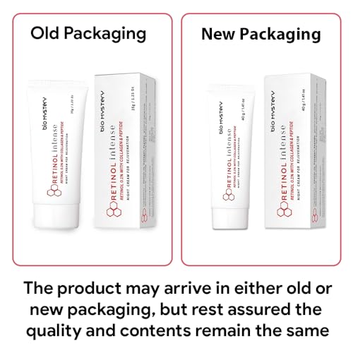 Image of Retinol 0.1 Intense Cream with Collagen & Peptide Vitamin A for Fine Lines, Sun Spots, Anti-Aging (40 Gram / 1.41 Oz)