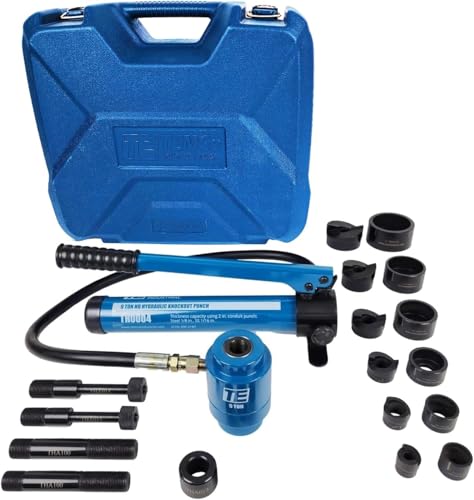 TEMCo Hydraulic Knockout Punch TH0004 - Electrical Conduit Hole Cutter Set...