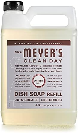 Mrs. Meyer's Liquid Dish Soap Refill, Biodegradable Formula, Lavender, 48 fl. oz