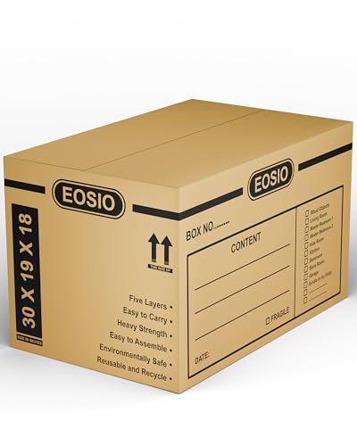 Image of EOSIO 5 Ply Pack 4 Large Size Corrugated Cardboard boxes for Packaging Cartons Cartoon Carton box for Small Business, Packing, Shipping, Moving & Storage,Courier,Transportation,Home Shifting,Parcel