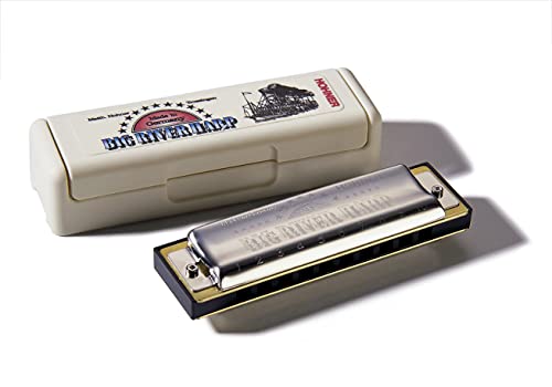 Hohner 590BL Big River Harmonica, bouton de l’a - Les Beatles, Paul McCartney, John Lennon, RIngo Starr, George Harrison Hohner 590BL Big River Harmonica, bouton de l'a