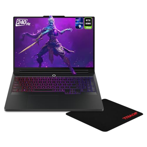 Image of Lenovo Legion Pro 7i Gaming Laptop, Intel Ultra 9-275HX, 64 GB DDR5 RAM, 4 TB PCIe SSD, 16 inch WQXGA (2560x1600) 240Hz, Nvidia G-Force RTX5080, RGB Backlit Keyboard, W11 Pro, Black+Traix Mousepad