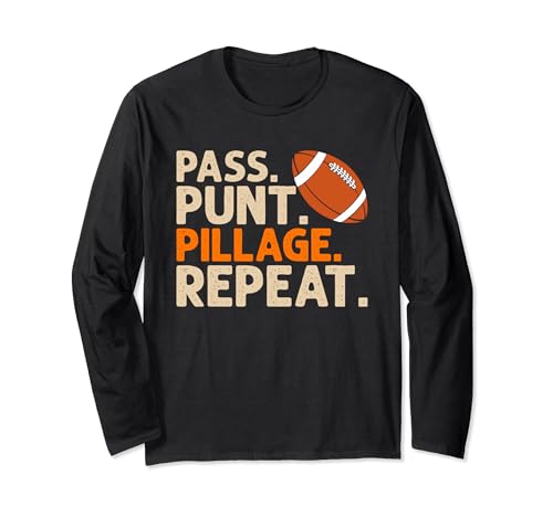 Pass Punt Pillage Repeat Rugby Long Sleeve T-Shirt