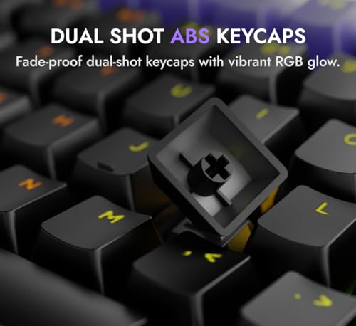 Image of Kreo Hive 98 Wired RGB Mechanical Gaming Keyboard | Full Size 98 Keys, Metal Volume Knob, Per-Key RGB, Hot-Swappable Switches (All Black, Brown)