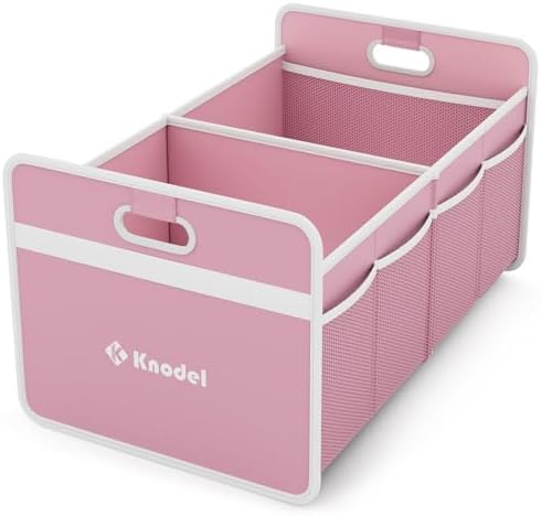 K KNODEL Auto Kofferraum Organizer, Kofferraum (Klein, Rosa) | Kofferraum Organizer, klappbarer Kofferraum-Speicher, Automobilkonsolen und Organizer