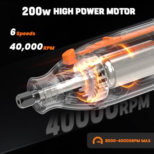 Image of 200W Corded Rotary Tool Kit Flex Shaft 6 Speed 40000RPM 153 Accessories | 6-Speed Adjustment 153Pcs Accessories for Crafting, Cutting, Sanding, Polishing, Drilling, Carving, DIY Projects