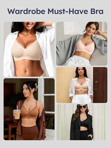 Image of Seamless Wireless Jelly Bras for Women - Lightly Padded Bra with Support, No Underwire Comfortable T-Shirt Bralette