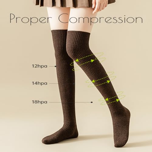 Image of Women's Long Compression Socks,Warm Boot Socks for Girls Over The Knee Stockings