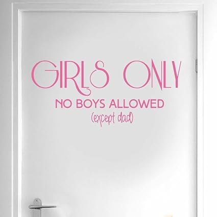 GADGETS WRAP Wall Decal Vinyl Sticker Girls Only No Boys Allowed Except for Office Home Wall Decoration