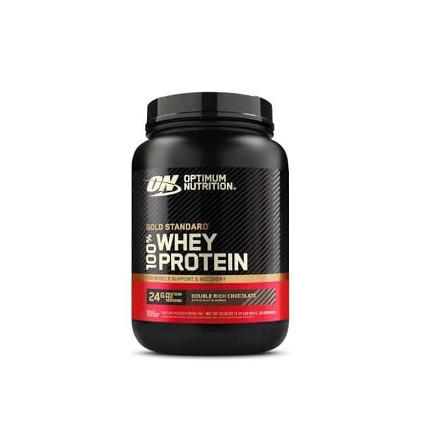 Gold Standard 100% Whey Protein Powder | Whey Protein Isolate Sourced, Fast Digesting | 24g Protein, 5.5g Naturally Occurring BCAAs | Low Carb, Low Sugar, Gluten Free | 22 Servings, 1.5LB (Double Rich Chocolate)