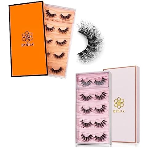 DYSILK Faux Mink Lashes 5 Pairs Eyelash Extensions Kit Fake Eyelashes Cat Eye Cover