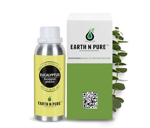 Image of Earth N Pure Eucalyptus Essential Oil (Nilgiri Oil) Undiluted, Natural, Therapeutic Grade 250 ml