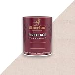 StoneLux® Fireplace Paint – Stone Effect Heat Resistant Paint for Fire Surrounds, Hearths and Inglenooks LIMESTONE 00 1 Litre