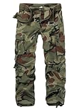 GSGGIG Men's Cargo Pants, Casual Outdoor Camo Pants, Relaxed Fit Work Pants with Multi Pockets 3354-C29 CAMO-36