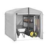 SoBuy Abri Moto avec des Crochets Abri de Jardin avec Ventilation Cabane de Jardin Exterieur Imperméable Garage Moto Carport Abri Voiture Argent 159x219x165 cm KLS11-II-L