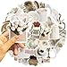 Cute White Aesthetic Pack, 50Pcs Kawaii Aesthetic Waterproof Stickers for Kids Teens Adults, Water Bottle, Laptop, Scrapbook, Journal, Skateboard, Party Supplies