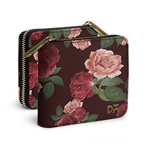 Image of DailyObjects Women's Zip Wallet | Made with Vegan Leather Material | Carefully Handcrafted | Holds up to 8 Cards | Slim and Easy to Fit in Pocket | Coin Pocket with Button Closure