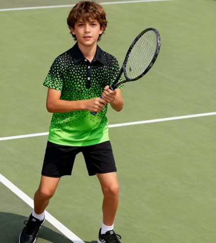 Image of uideazone Boys Polo Shirts Dry Fit Performance Golf Short Sleeve Casual School Uniform Size 5-14