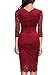 Miusol Vintage Encaje Lápiz Cuello en V Plisado Fiesta Vestido para Mujer...