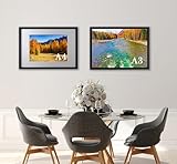 Black A3 Wooden Photo Frame (with A4 Size Acid-Free Mount), A3 Wooden Frame with A4 Stand,Suitable for Portrait or Landscape Display - Image 5