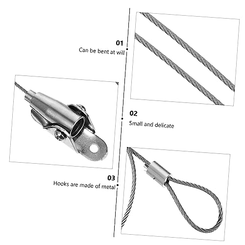 Image of 2Pcs Adjustable Picture Hanging Wire Kit with Hooks Heavy Duty Display Hanger for Paintings Photos Mirrors Rope