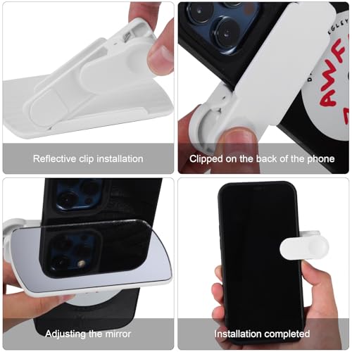 NUOBESTY Mirror for Phone Camera Clip Kit Adjustable Phone Camera Reflection Mirror for Back Universal Photography Accessory for Live Streaming Video Recording Travel - image 2