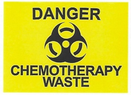 6"x6" Yellow Chemotherapy Waste Decal (100 per box)